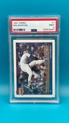 1991 Topps #1 - HOF Nolan Ryan Texas Rangers PSA 9