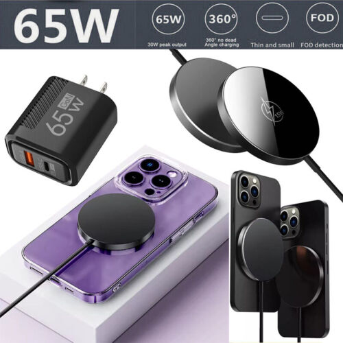 65W Fast Wireless Magnetic Charger Pad For iPhone 16 15 14 13 12 Pro Max Magsafe