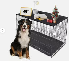 Dog Crate Topper with Magnets for 48 Inch Crate - For 48" Dog Crate Black