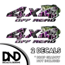 Pink Skull Camo Bass 4x4 Off Road Decals 2 Pk Sticker Fits Ford Chevy D4bf 8in Pink Skull Camo Bass 4x4 Off Road Decals 2 Pk Sticker Fits Ford Chevy D4bf 8in