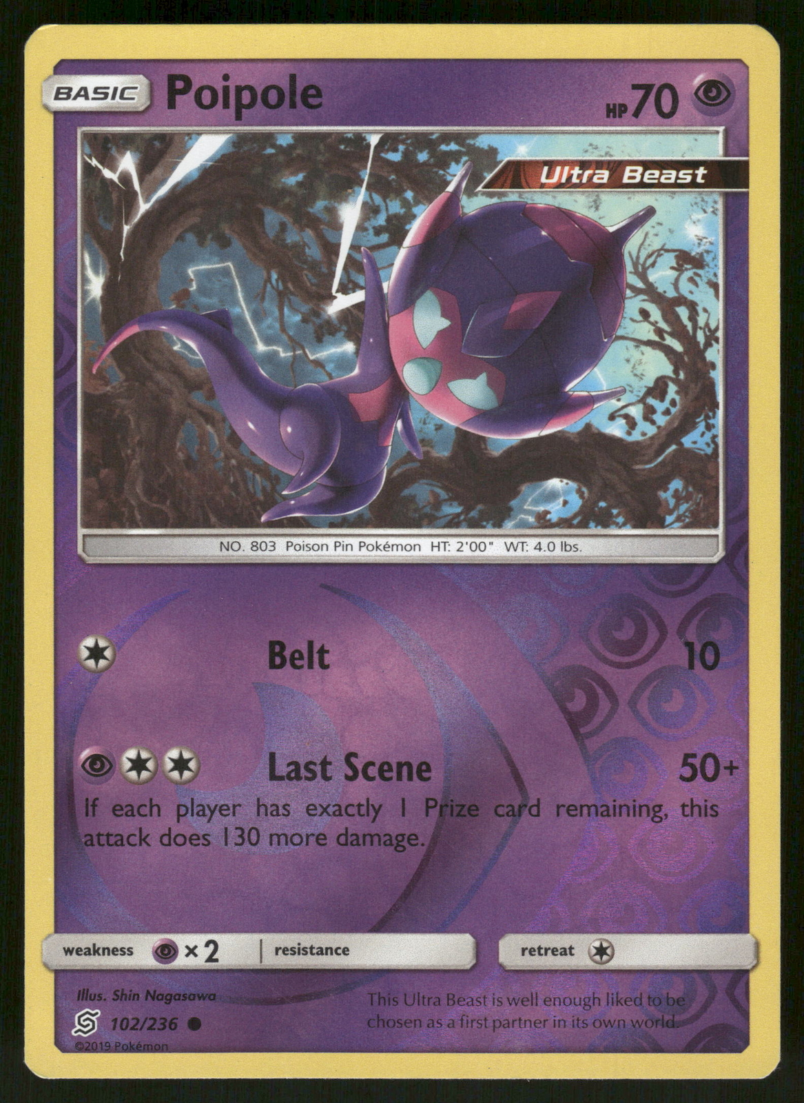 Poipole Reverse Holo 102/236 SM - Unified Minds Pokemon