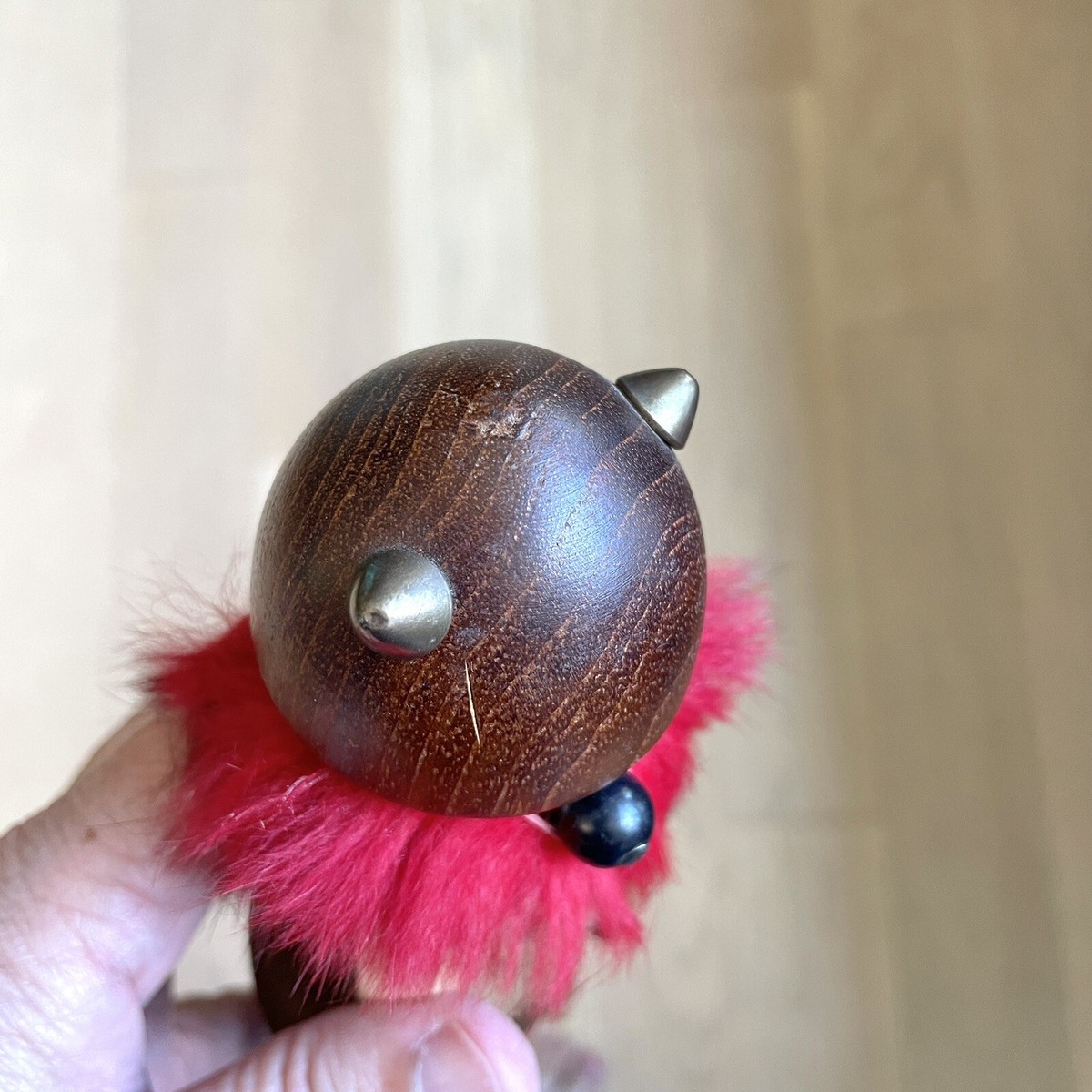 Vintage MCM Sallingboe Denmark Teak Viking Figurine Leather