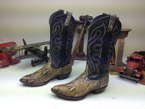 Envejecido Usa Vintage Tony Lama 1456 final Western Cowboy Piel De  Serpiente botas de baile de 6 M | eBay