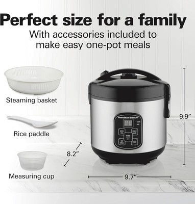 Hamilton Beach  Digital 37518  8 cups Rice Cooker Stainless Steel