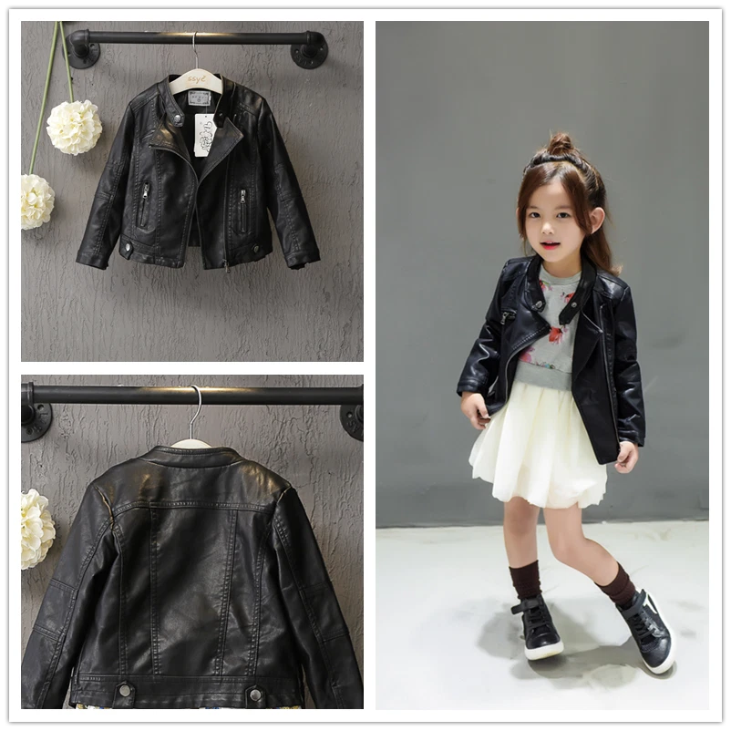 Infant leather jacket girl sale