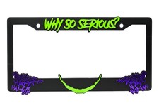 The Joker Why So Serious 3d Raised License Plate Frame Lime Green And Purple The Joker Why So Serious 3d Raised License Plate Frame Lime Green And Purple