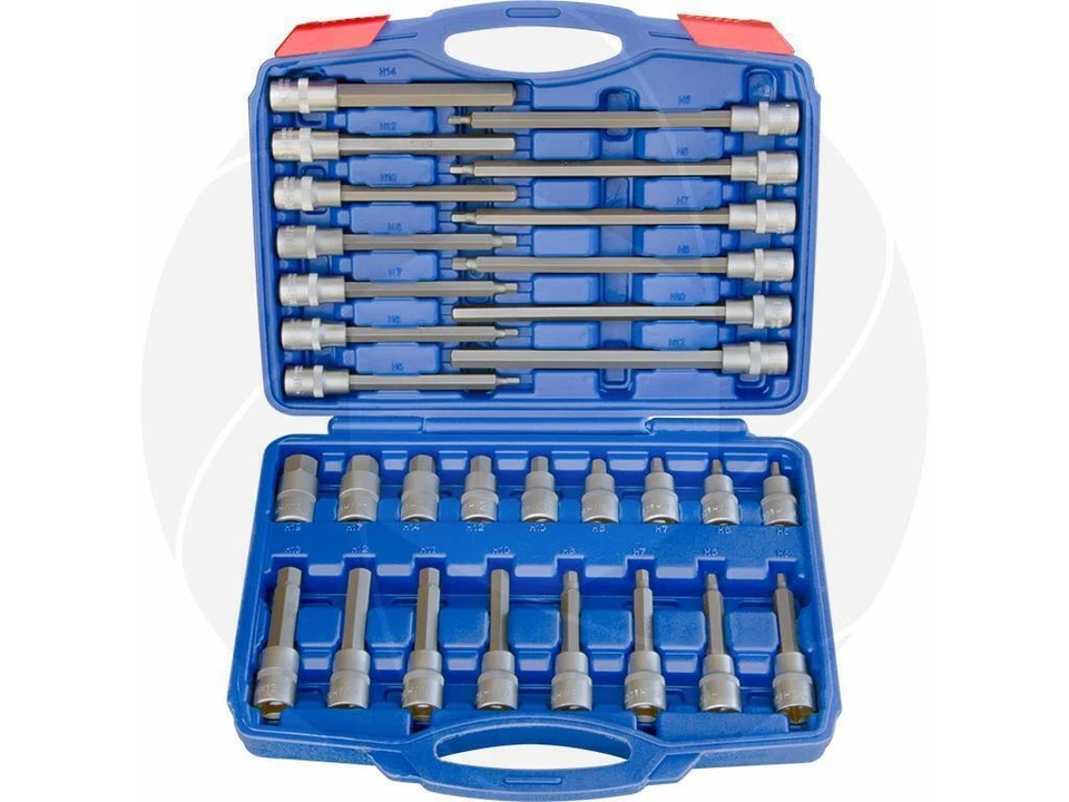 30 Piece Hexagonal 1/2 Spinner Socket Set H5-H19 Extra Long And Extra Short Bits - Image 4 of 4