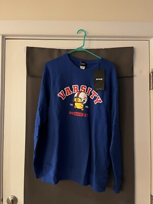 LINE Friends Sally Varsity University Helmet Long Sleeve Sweatshirt XL Blue