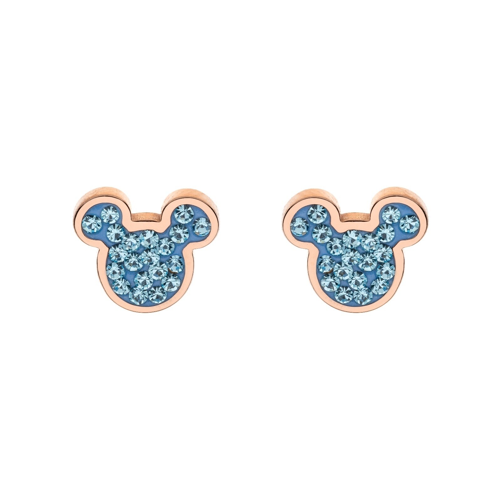 Disney DISNEY Mickey Mouse Kinderohrringe Edelstahl blaue Farbsteine rosegold 9890₽