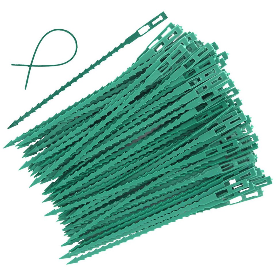 100 Pcs Green Garden Plant Twist Ties Flexible Plastic Planting