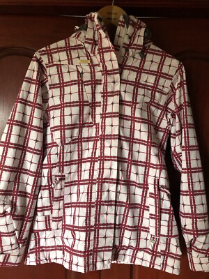 Rojo Surfanic Ladies Ski Jacket Red And White Squared Pattern Size 10.