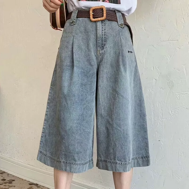 Knee length hot sale denim pants