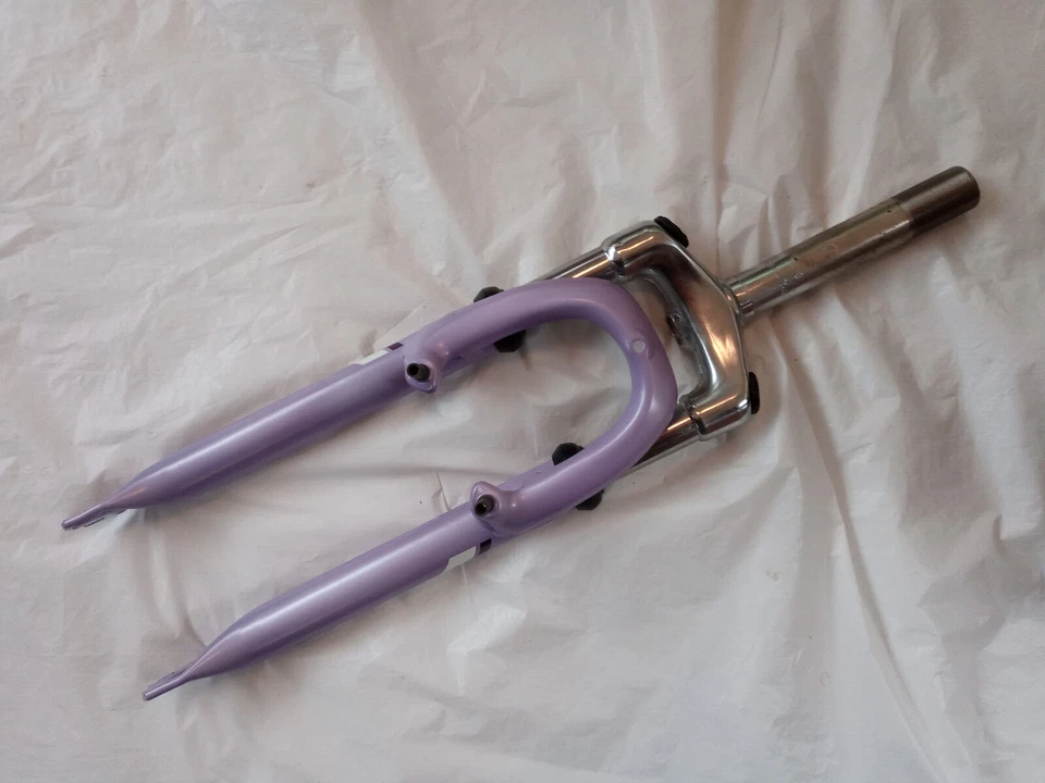 New 24" Lilac Steel BIKE SUSPENSION FORKS 1 1/8" x 155mm threaded Stem V brake - Image 2 of 4