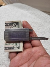 Vtg Herbert norman money clip nail file Imperial Stainless USA Pewter Metal-READ