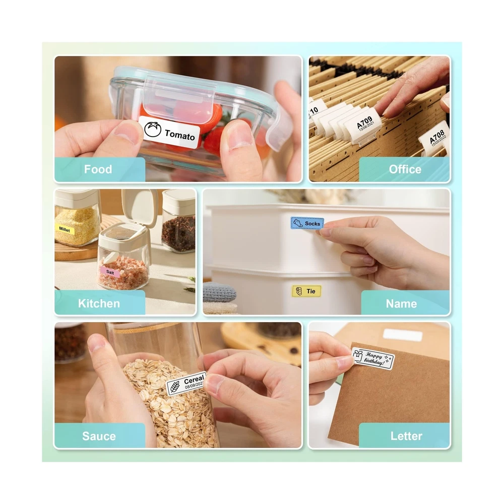 P21 Bluetooth Label Maker with Tape, Wireless Mini Printer for Home and Office