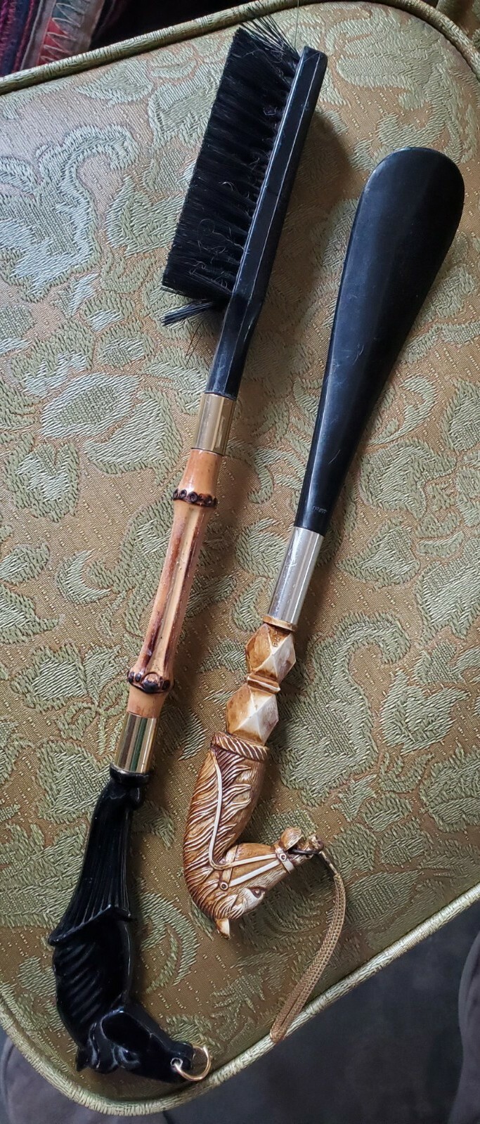 Vintage Black Horse Head Clothes Brush Bamboo & Shoe … Gem