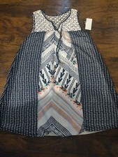 Sequin Hearts Slip Dress Juniors M Sleeveless Lace/Chiffon Blue P-T-P 17 L34"