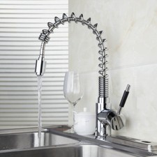 Kitchen Faucet Sink 360 Swivel Deck Mounted Pull Out One Handle Mixer Tap Chrome