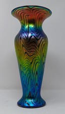 Lundberg Studios 2006 Rainbow Splash Vase 11.75" Tall-Excellent Condition
