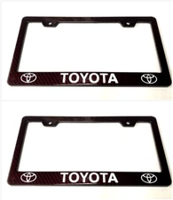 2X Red Carbon Fiber Racing License Plate Holder Frame Cover For Toyota