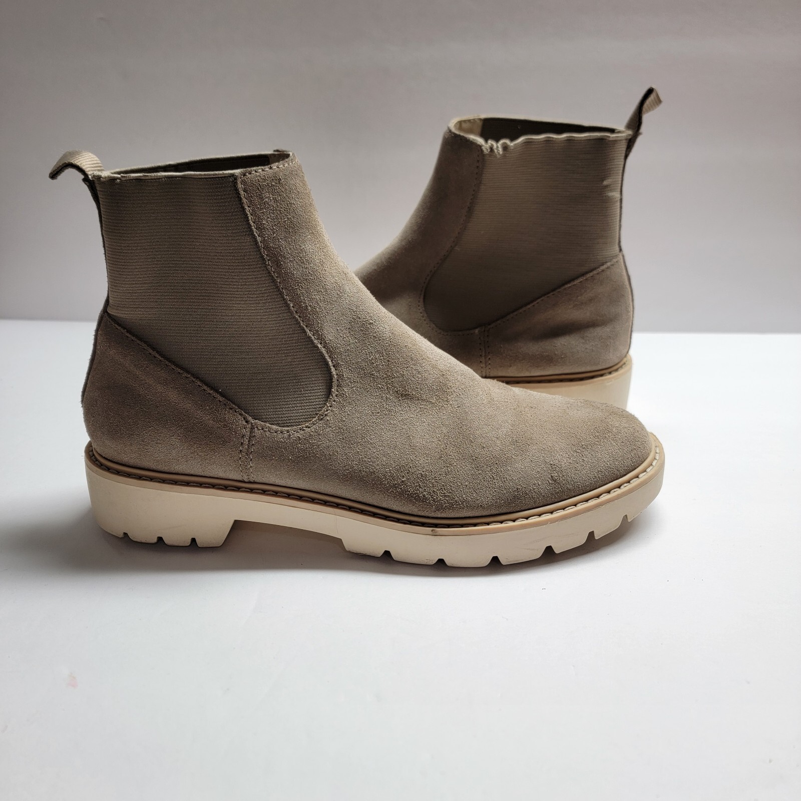 Dolce Vita Boots Womens Size 9M Leather Textile Tan Wedge Heel