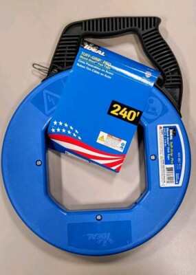 240' x 1/8'' Ideal Electrical 31-057 Blued-Steel Fish Tape Tuff-Grip Pro New!