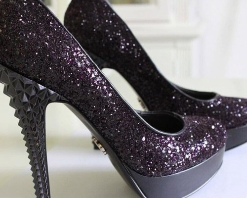 Rachel Roy Dark Purple Sparkle Pumps, Size 6 | eBay