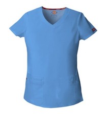 Dickies Scrubs EDS Women's Scrub Top 85906 Ceil Blue CIWZ Dickies Jr. Fit