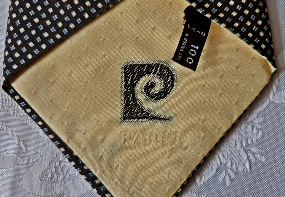 CABALLEROS ITALIA VINTAGE AUTÉNTICO PIERRE CARDIN ARTE GEOMÉTRICO SEDA HOMBRE CORBATA CUELLO Foto 4 de 4