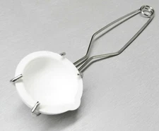 100 Gram Ceramic Crucible Melting Dish & Whip Tong Set Melt Gold Silver Copper..