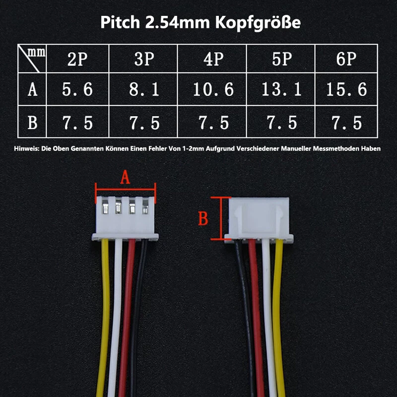 2-6 Pin JST XH 2.54mm Verlängerungskabel Ladekabel Lipo Akku 26AWG 10,20,30cm - Bild 2 von 4