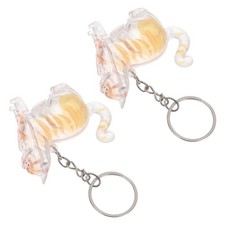 ABS Pet Hair Keepsake Keychain Khaki Durable Pet Fur Memorial Pendant