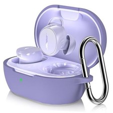 Compatible with Bose New QuietComfort Earbuds Case Cover, Soft Silicone Purple
