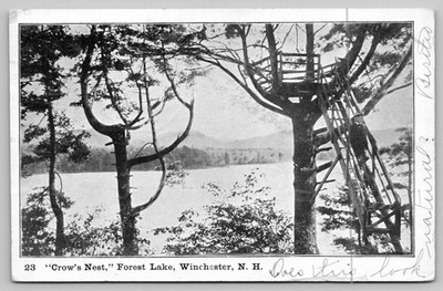 Vintage Crow's Nest Forest Lake Winchester NH 1907 Postcard