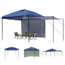 10x10 Easy Pop Up Canopy Tent with Sidewalls, Instant Outdoor Shade Shelter w...