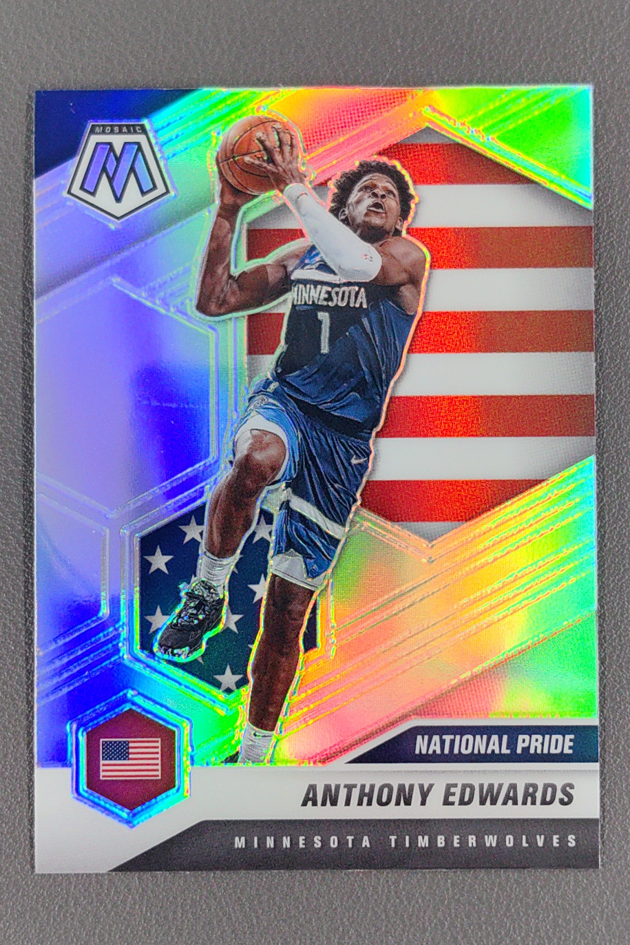 2020-21 Panini Mosaic Anthony Edwards National Pride Silver RC #252