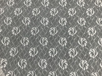 Vintage Style White Lace Floral Rose Pattern Fabric Sold  By The Yard x 94''