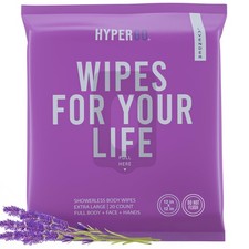 Body Wipes - No Rinse Wet Wipes for Adults, All Natural Shower Bathing Wipes, Re