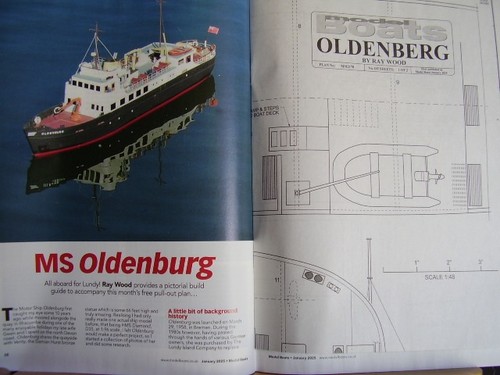 MODEL BOATS MAGAZINE JANUARY 2025 MS OLDENBURG PLANS AND BUILD GUIDE - Picture 2 of 3