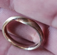 Mokume Gane Gold Wedding Ring Size N 3mm Rose Yellow Gold twisted