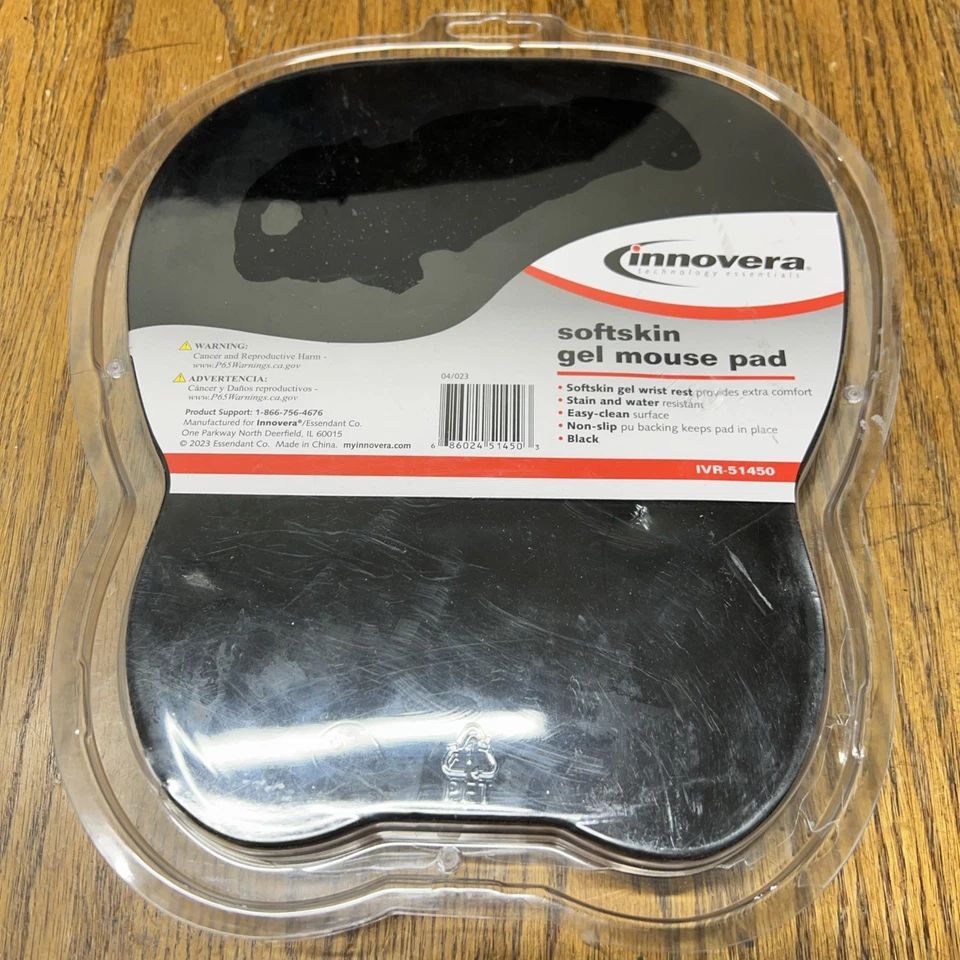 Innovera Softskin Gel Mouse Pad with Wrist Rest IVR-51450, Black- NEW/ SEALED - Image 2 of 2