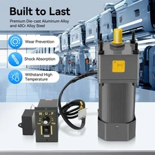 250W 110V AC Gear Reduction Motor Electric+Variable Speed Control Reversible New