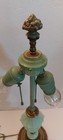 Victorian Jadeite Uranium Lamp Base Brass?Bronze? 22" tall Finial Included Works — photo 6