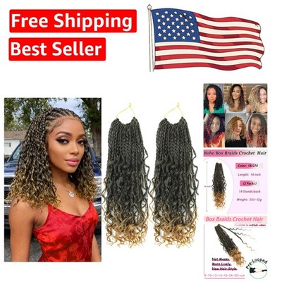 Elegant 14 Inch Boho Box Braids Crochet Hair - 2 Packs for Effortless Style