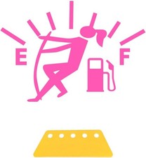 Funny Car Fuel Tank Sticker for Most Vehicles, Waterproof Color: Female, Pink