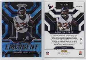 2022 Panini Prizm Emergent Blue Ice Prizm /99 Dameon Pierce #E-15 Rookie RC