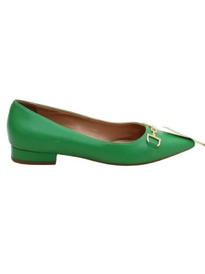 Dune flache Damenschuhe UK 6 grün 100 % Leder Ballerinas
