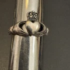Vintage 925 Sterling Silver Claddagh Ring Size 5.5 Heart Crown