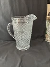 Vintage Anchor Hocking Wexford Large Pressed Glass 2 Qt Pitcher Diamond Pattern