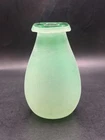 Vintage Extremely RARE MCM Light Green Murano Scavo Glass Vase 6"